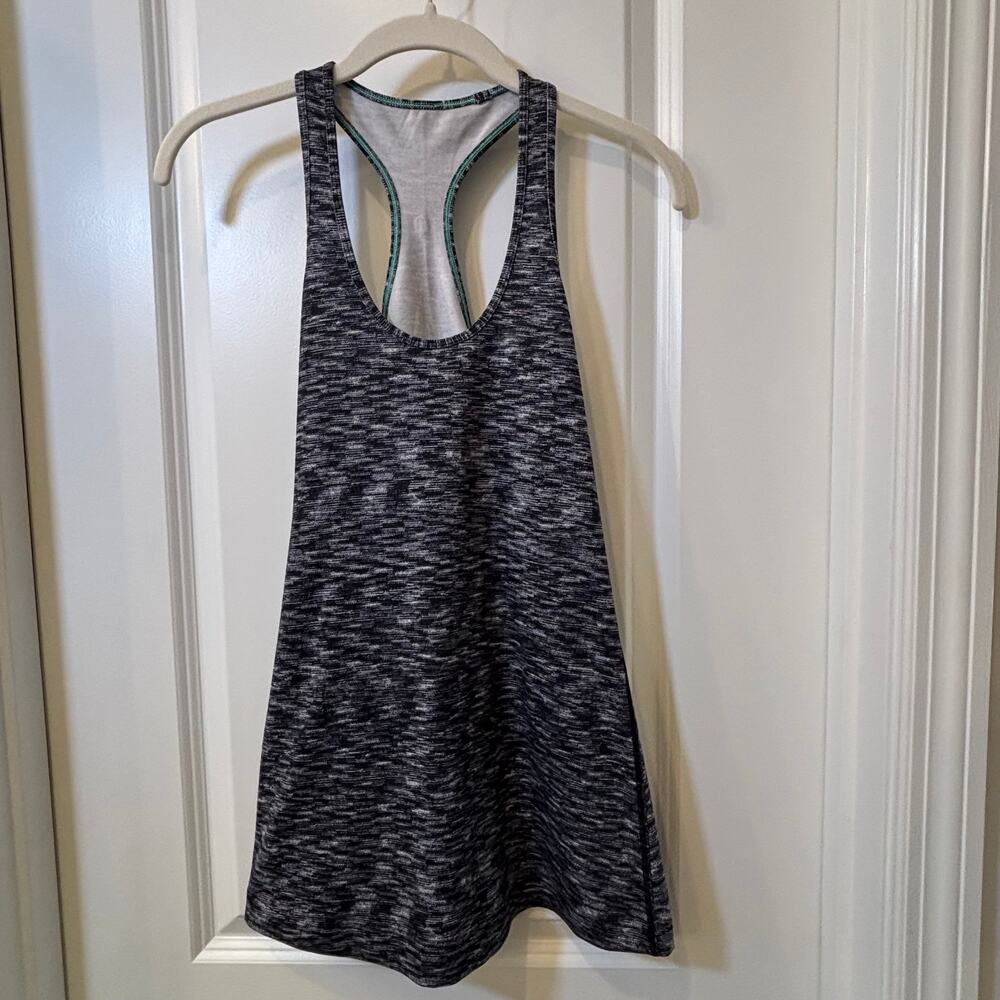lululemon black white racerback tank top size S athletic gym yoga